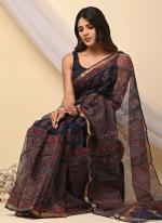 Cotton Black  Digital Printed Saree